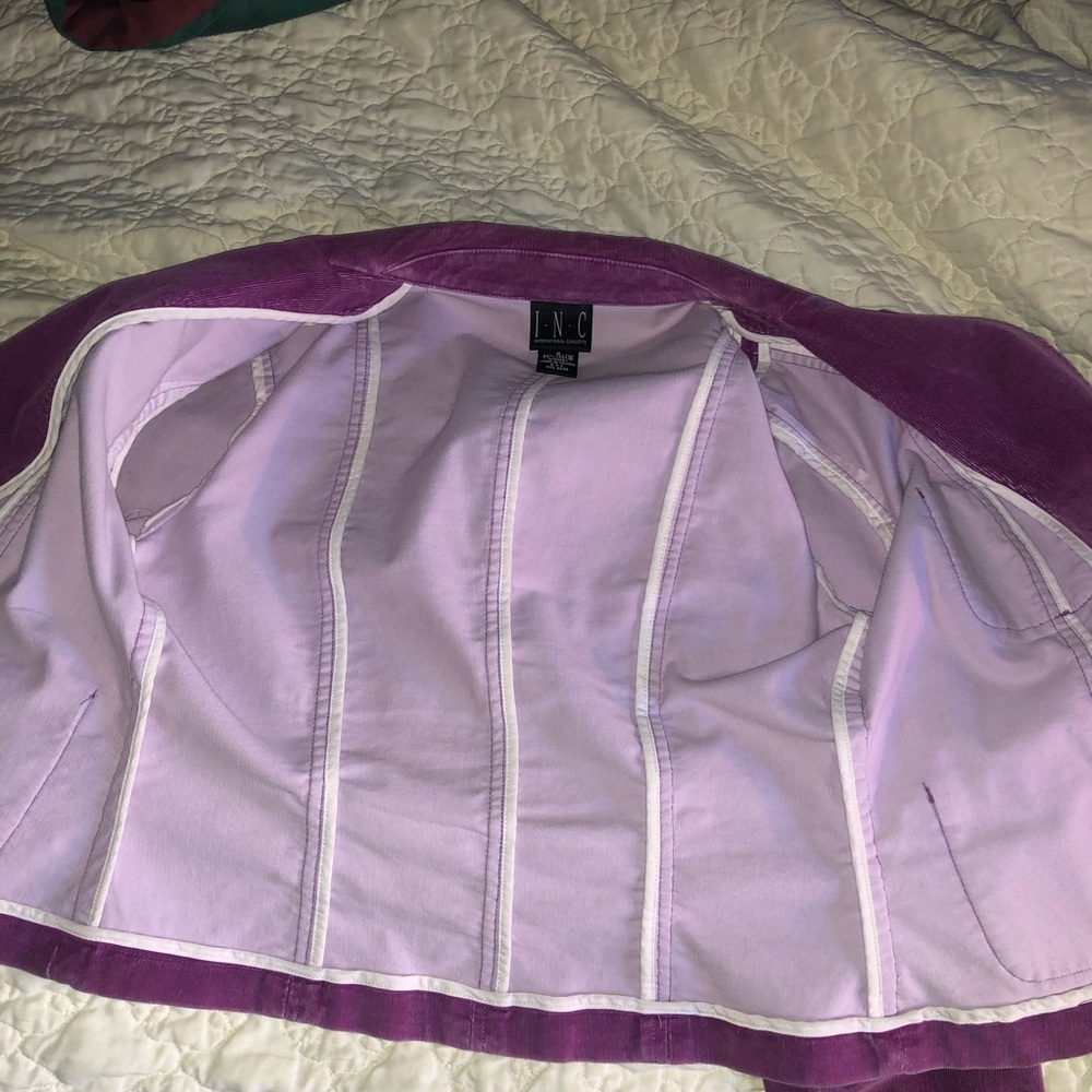 INC INTERNATIONAL CONCEPTS CORDUROY JACKET SIZE S MAUVE VIOLET COLOR - Picture 9 of 16